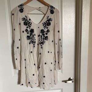 Free People White Embroidered Mini Dress